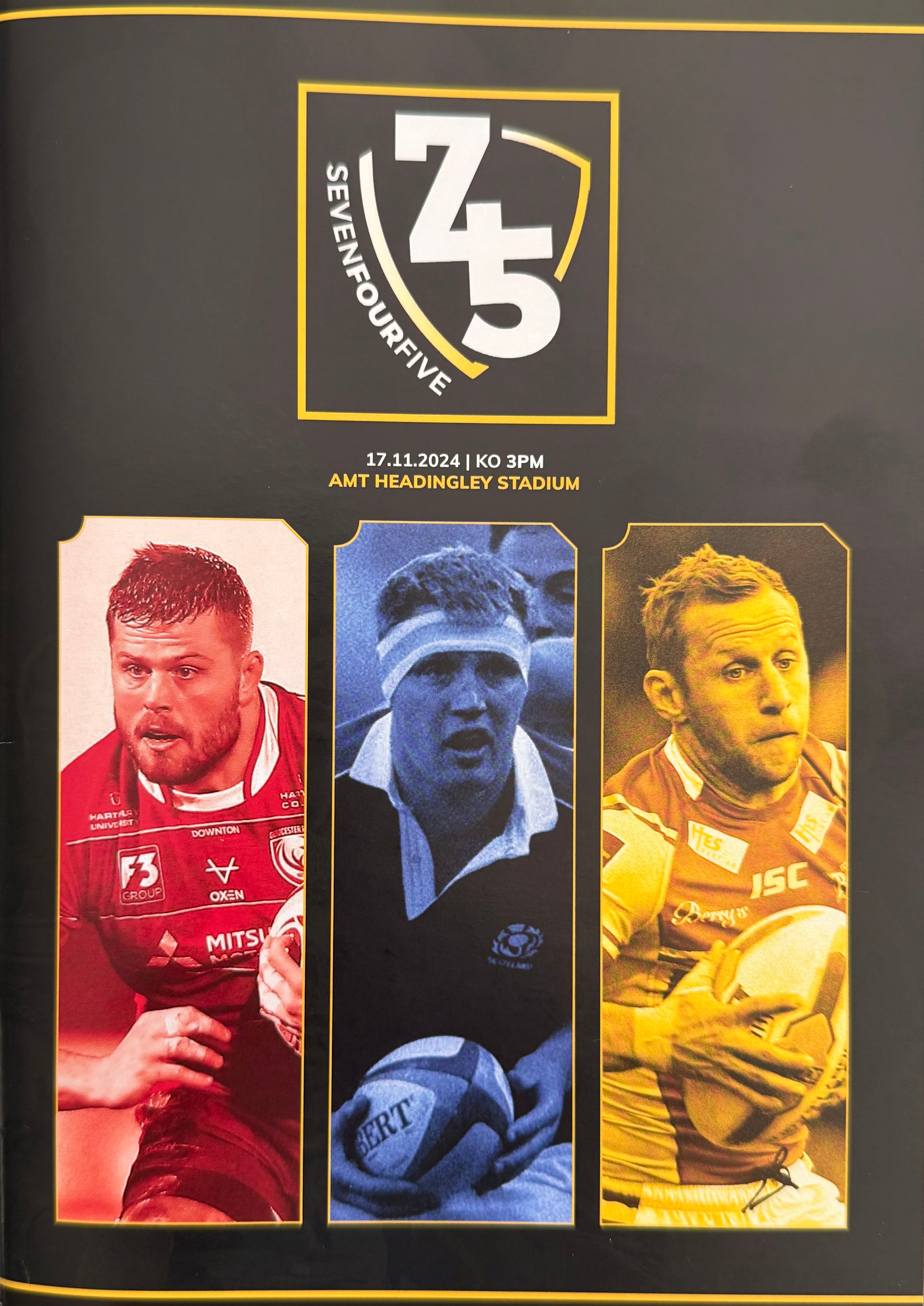 Rugby programme featuring player photos